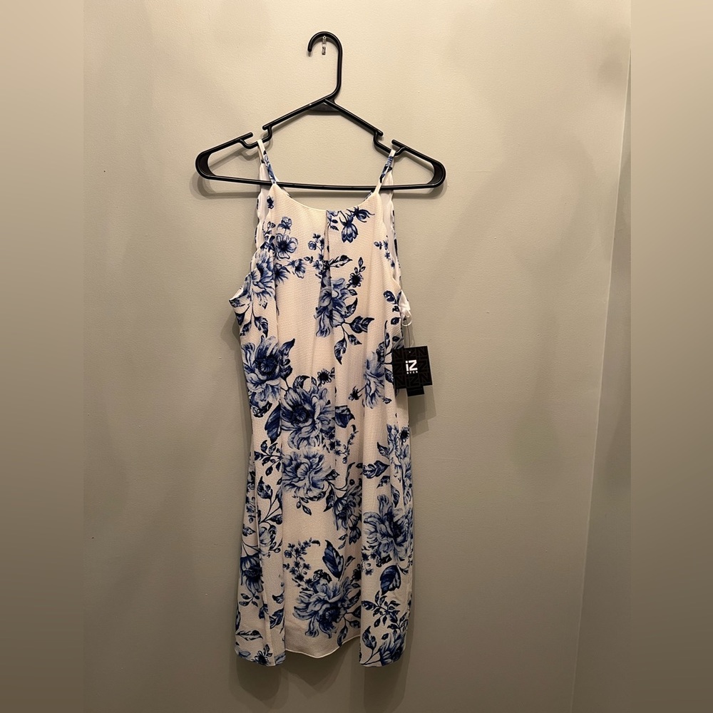 Floral white cocktail dress